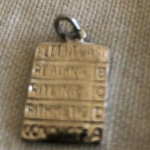 COPY - Vtg Sterling Silver Report Card Charm